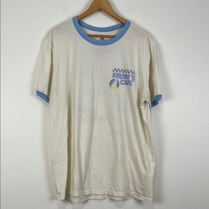 Disney Cream Blue Short Sleeve Ringer Tee Mens XL Emperors New Groove Kronk